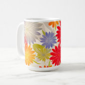 Modern Red Daisy BOHO Design Kaffeetasse (Vorderseite Links)