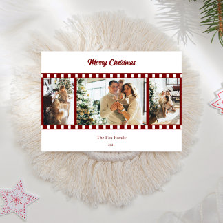 Modern Red Film Reel Foto Collage Weihnachten