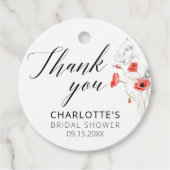 Modern Red Flowers Bridal Shower Geschenkanhänger (Vorderseite)