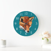 Modern Red Fox Große Wanduhr (Zuhause)