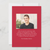 Modern Red Frame 2 Photo Graduation Ankündigung (Rückseite)