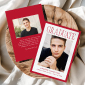 Modern Red Frame 2 Photo Graduation Ankündigung