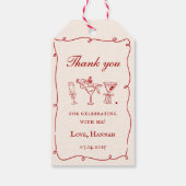 Modern Red Girls Night Dinner Party Geschenkanhänger (Rückseite)