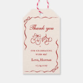 Modern Red Girls Night Dinner Party Geschenkanhänger (Rückseite)