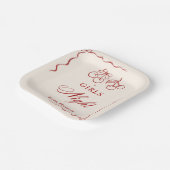 Modern Red Girls Night Dinner Party Pappteller (Gewinkelt)