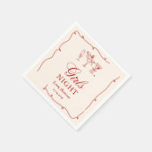 Modern Red Girls Night Dinner Party Serviette (Ecke)