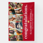 Modern Red Gold Abschluss Foto Collage Banner (Vertikal)