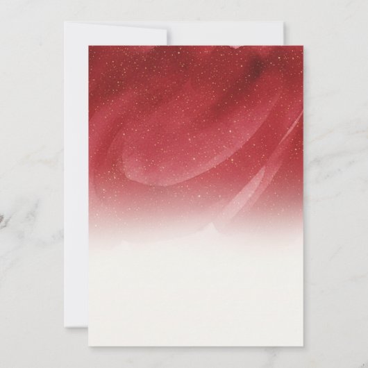 Modern Red & Gold Abstract Christmas Card – Person Einladung (Rückseite)