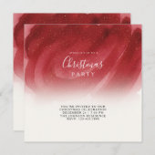 Modern Red & Gold Abstract Christmas Flat Card – E Dankeskarte (Vorne/Hinten)