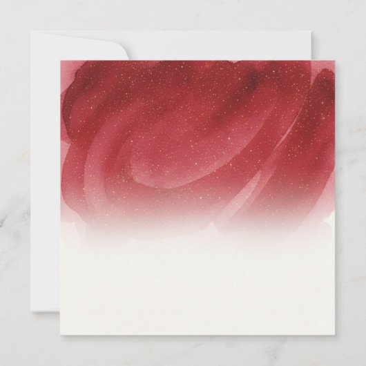 Modern Red & Gold Abstract Christmas Flat Card – E Dankeskarte (Rückseite)