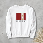 Modern Red Gold Cat Weihnachten Sweatshirt