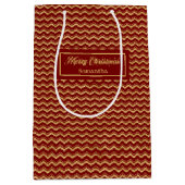 Modern Red Gold Custom Holiday Gift Bag Mittlere Geschenktüte (Vorderseite)