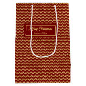 Modern Red Gold Custom Holiday Gift Bag Mittlere Geschenktüte (Rückseite)