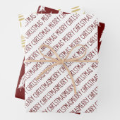 Modern Red & Gold Frory Weihnachtsbaume Geschenkpapier Set (Beispiel)