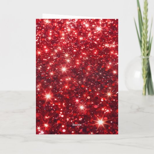 Modern Red & Gold Glitter Photo Name 16th Birthday Karte (Rückseite)