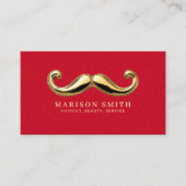 Modern Red & Gold Hair Stylist Visitenkarte (Vorderseite)