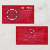 Modern Red & Gold Mandala Yoga Instructor Visitenkarte (Vorne/Hinten)