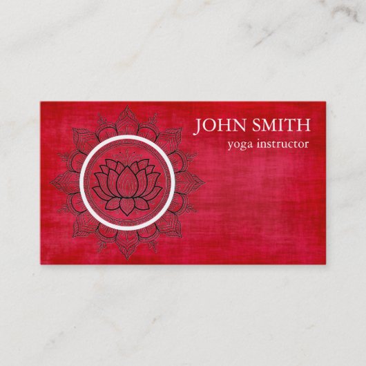Modern Red & Gold Mandala Yoga Instructor Visitenkarte (Vorderseite)