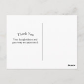 Modern Red Gold Name Vielen Dank Abschluss Postkarte (Rückseite)