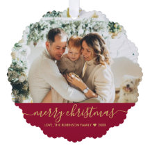 Modern Red Gold Script 2 Foto Weihnachten