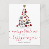 MODERN Red & Gold Weihnachten wünscht Bauble Tree (Vorderseite)