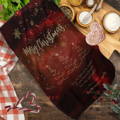 Modern Red Gold Weihnachtsbaum Geschirrtuch