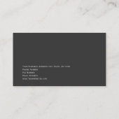 Modern Red Gray Simple Monogram Business Card Visitenkarte (Rückseite)