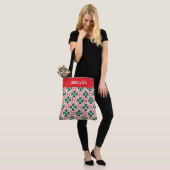 Modern Red Green Christmas Holly Muster Custom Tasche (Am Model)