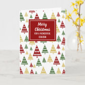 Modern Red Green Cousin Frohe Weihnachten Karte (Gelbe Blume)