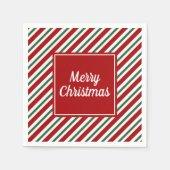 Modern Red Green Frohe Weihnachten Serviette (Vorderseite)