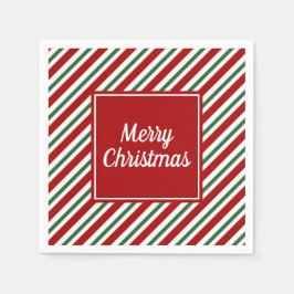 Modern Red Green Frohe Weihnachten Serviette