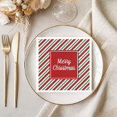 Modern Red Green Frohe Weihnachten Serviette