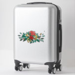 Modern Red Green & Gold Christmas Floral Aufkleber<br><div class="desc">Konfektionieren Sie den Aufkleber mit einem hübschen Blumenstrauß in Rot,  Gold und Grün.</div>