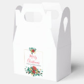 Modern Red Green & Gold Christmas Floral Geschenkschachtel (Geöffnet)