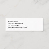 Modern Red Green & Gold Christmas Floral Mini Visitenkarte (Rückseite)