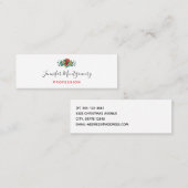 Modern Red Green & Gold Christmas Floral Mini Visitenkarte (Vorne/Hinten)
