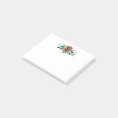 Modern Red Green & Gold Christmas Floral Post-it Klebezettel (angewinkelt)