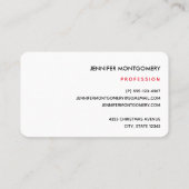 Modern Red Green & Gold Christmas Floral Visitenkarte (Rückseite)