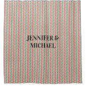 Modern red green pastel Christmas Duschvorhang (Vorderseite)