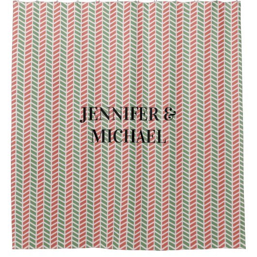 Modern red green pastel Christmas Duschvorhang (Vorderseite)