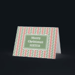 Modern Red Green Sister Frohe Weihnachten Karte<br><div class="desc">Frohe Weihnachten für Schwesterkarte mit rotem und grünem Herringbone-Muster und nachdenklichem Vers.</div>