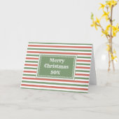 Modern Red Green Son Frohe Weihnachten Karte (Gelbe Blume)