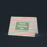 Modern Red Green Son Frohe Weihnachten Karte<br><div class="desc">Frohe Weihnachten für Söhnkarte mit roten und grünen Streifen Muster und nachdenklichen Vers.</div>