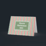 Modern Red Green Son Frohe Weihnachten Karte<br><div class="desc">Frohe Weihnachten für die Sohn-Karte mit rotem und grünem Herringbone-Muster und nachdenklichen Vers.</div>
