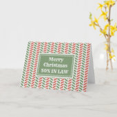 Modern Red Green Son in Law Frohe Weihnachten Karte (Gelbe Blume)