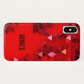 Modern Red Grunge Abstrakt mit Ihrem Namen Case-Mate iPhone Hülle (Rückseite (Horizontal))