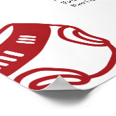 Modern Red Hand Drawn Italian Pizza Seating Chart Poster (Ecke)