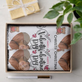 Modern Red Happy Valentines Day one Heart Photo Seidenpapier (Geschenk)