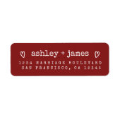 Modern Red Heart Couple Return Address (Vorne)