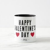 Modern Red Hearts Happy Valentine's Day Boyfriend Tasse (Zentrum)